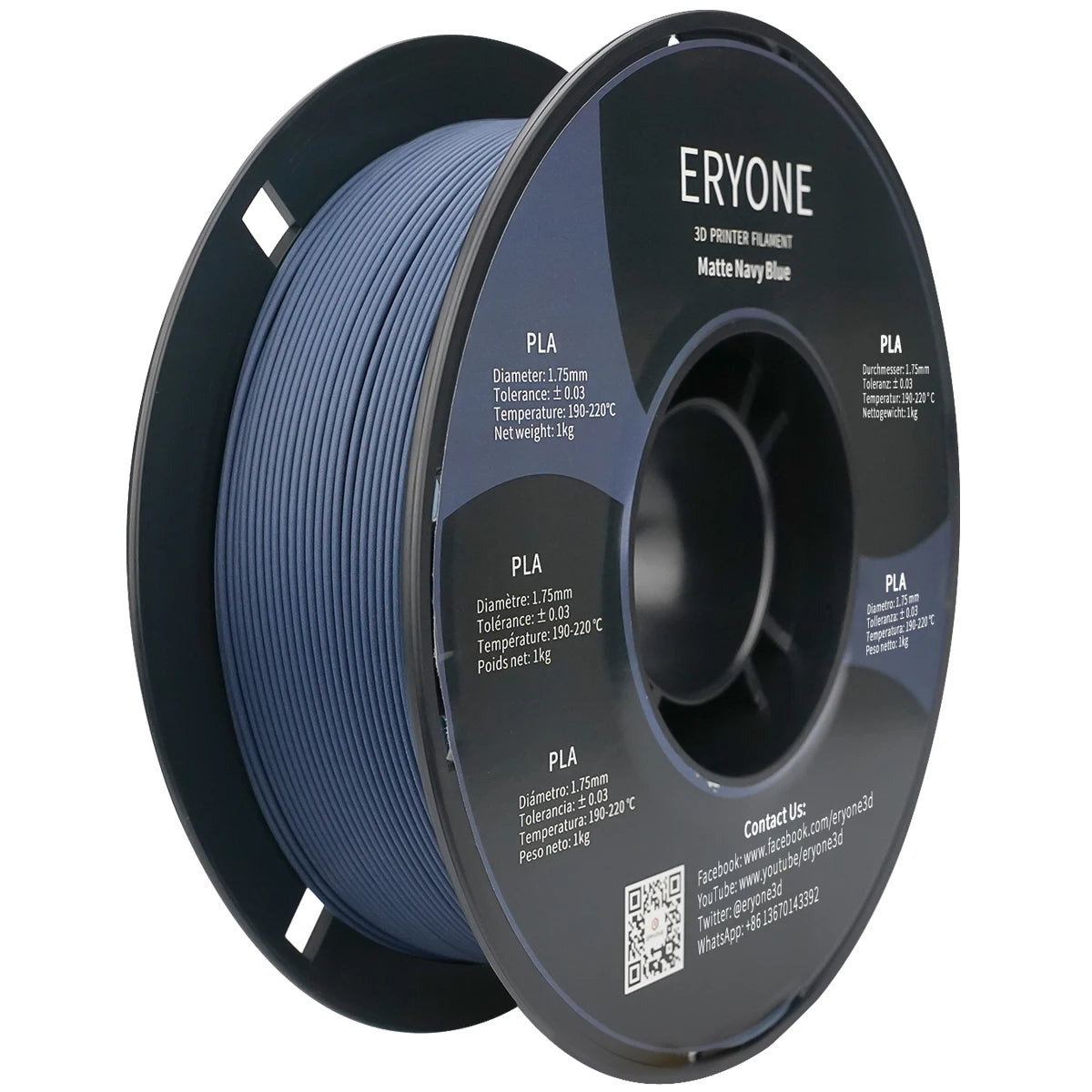 ERYONE PLA Matte Premium Filament 3D Print, Multicolour Available, 1KG/Spool