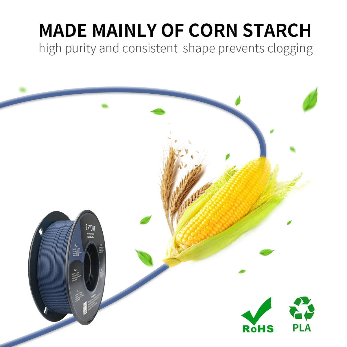 ERYONE PLA Matte Premium Filament 3D Print, Multicolour Available, 1KG/Spool