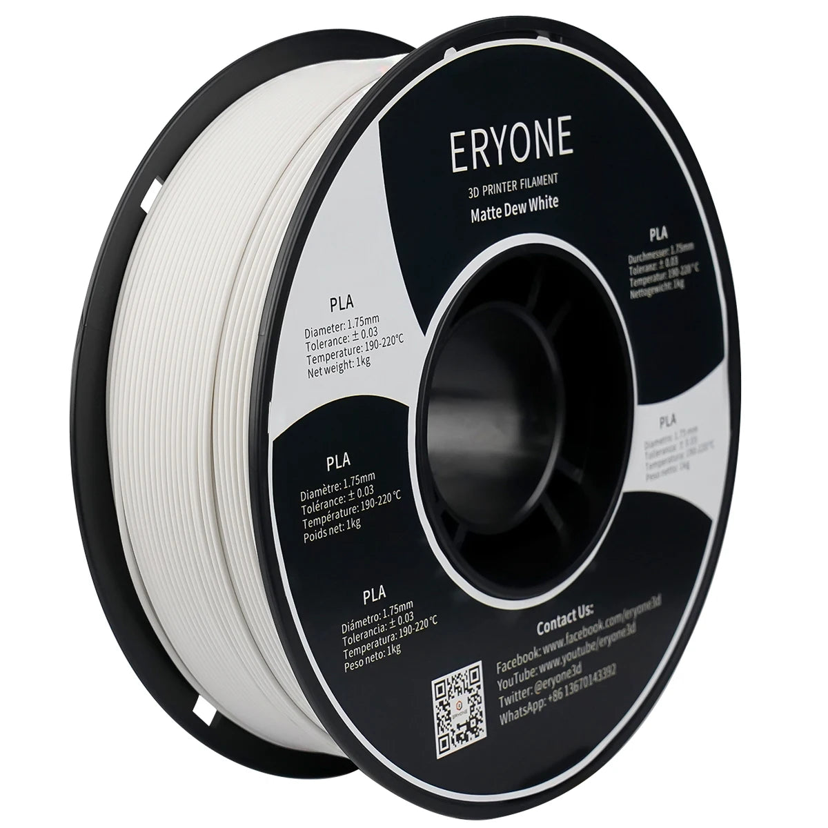 ERYONE PLA Matte Premium Filament 3D Print, Multicolour Available, 1KG/Spool
