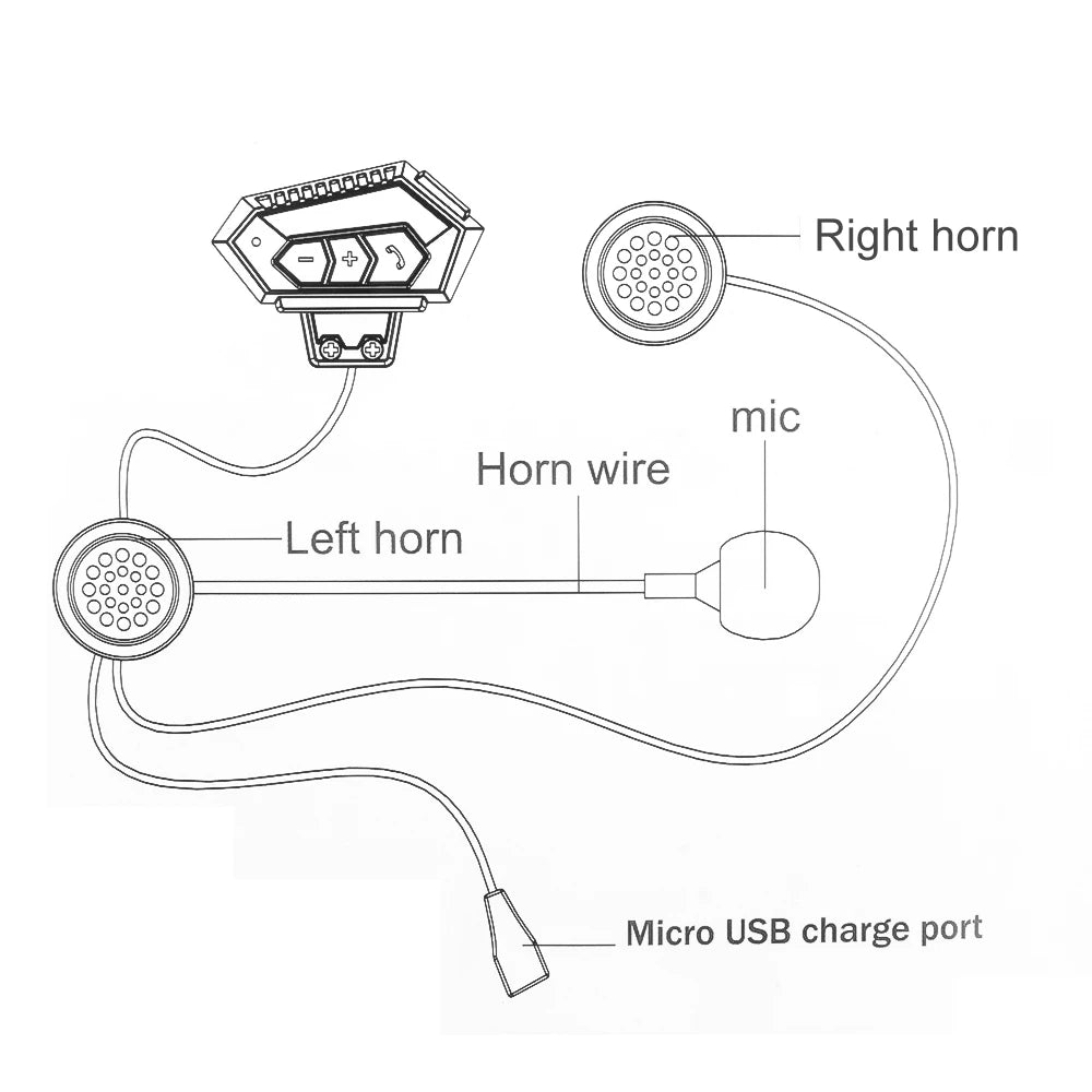 KEBIDUMEI Motorcycle Helmet Stereo Bluetooth Wireless Handsfree Mic Headphones For Motorbike Rider