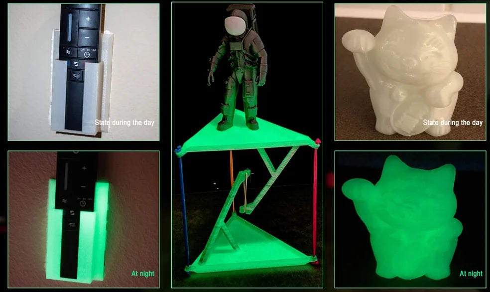 Eryone 200G PLA Filament Glow In The Dark Premium 3D Print ( absorbs sunlight or daylight),200g PLA filament glow in the dark