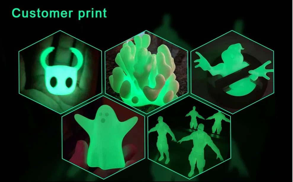 Eryone 200G PLA Filament Glow In The Dark Premium 3D Print ( absorbs sunlight or daylight),200g PLA filament glow in the dark