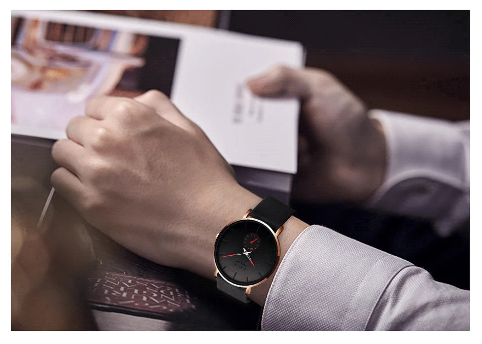 LIGE Sports Luxury Waterproof Ultra-Thin Watch for Men Women