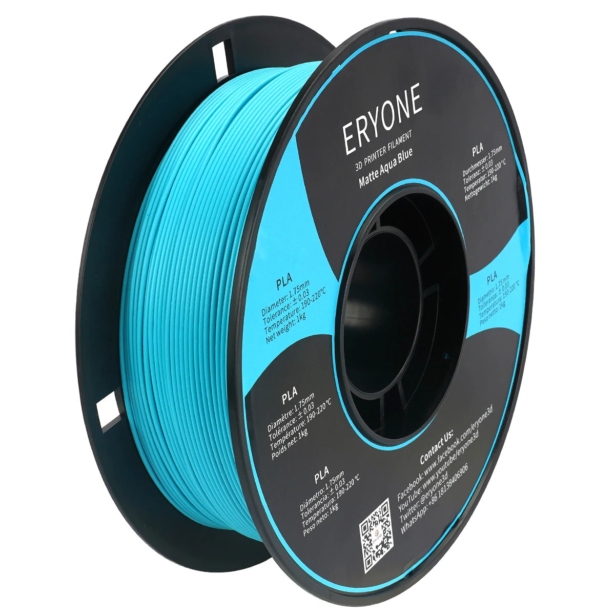 ERYONE PLA Matte Premium Filament 3D Print, Multicolour Available, 1KG/Spool