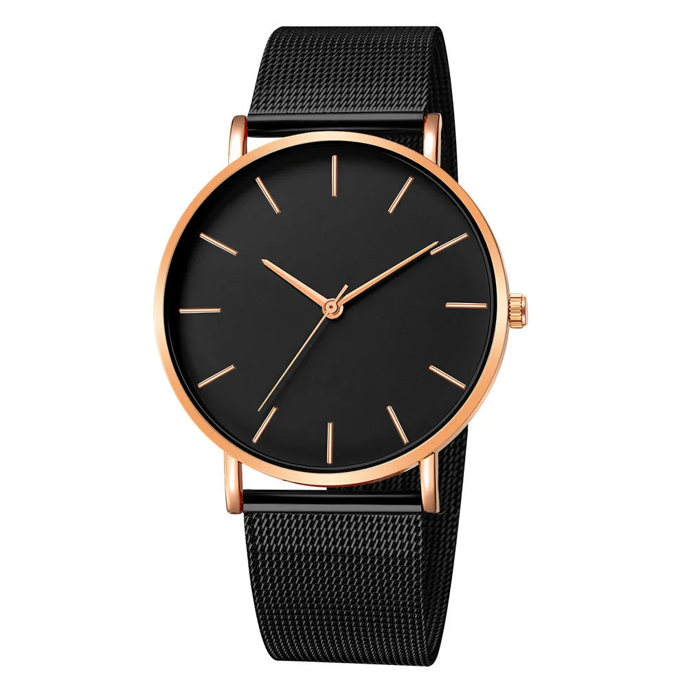 Men Casual Fashion Ultra Thin Watches  Stainless Steel