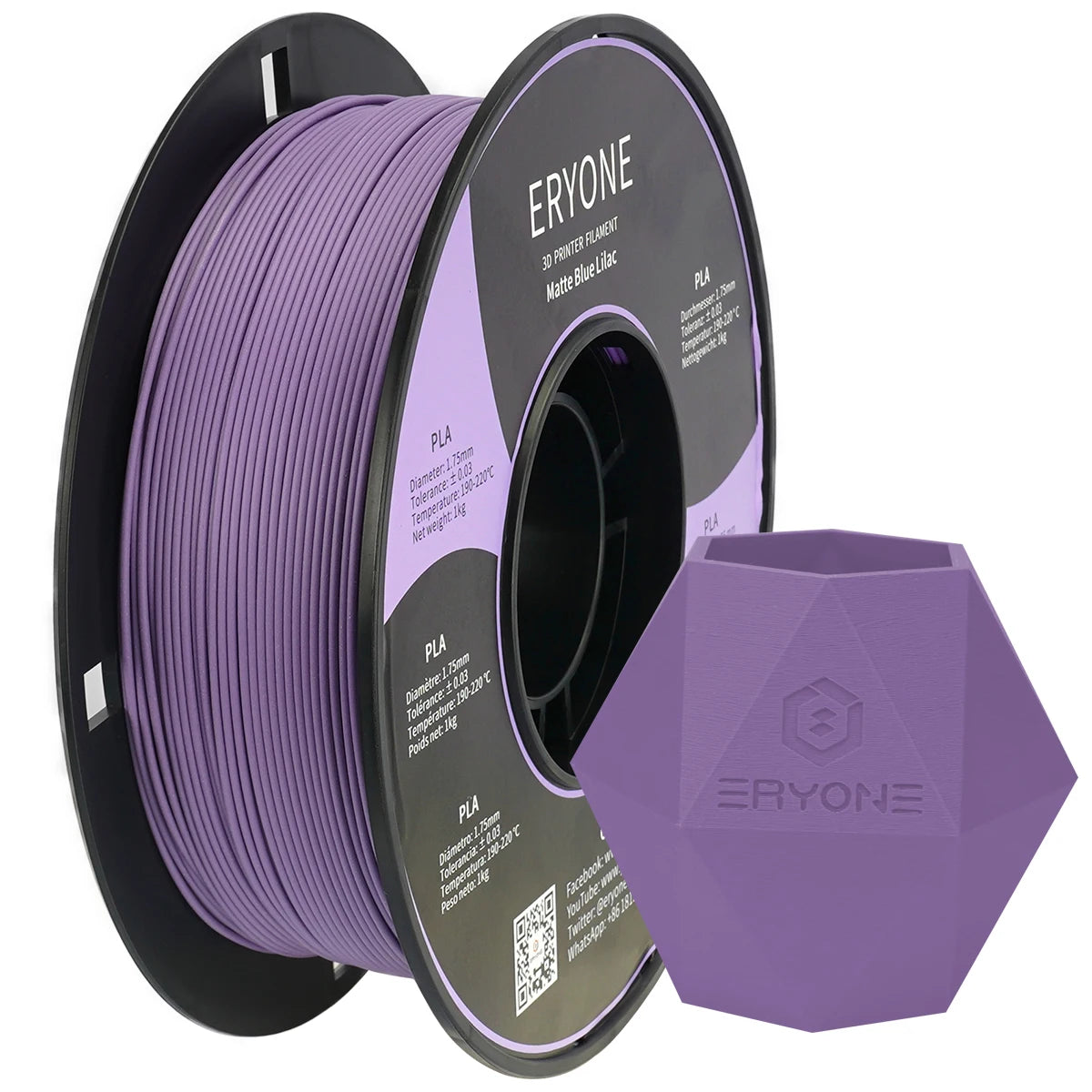 ERYONE PLA Matte Premium Filament 3D Print, Multicolour Available, 1KG/Spool