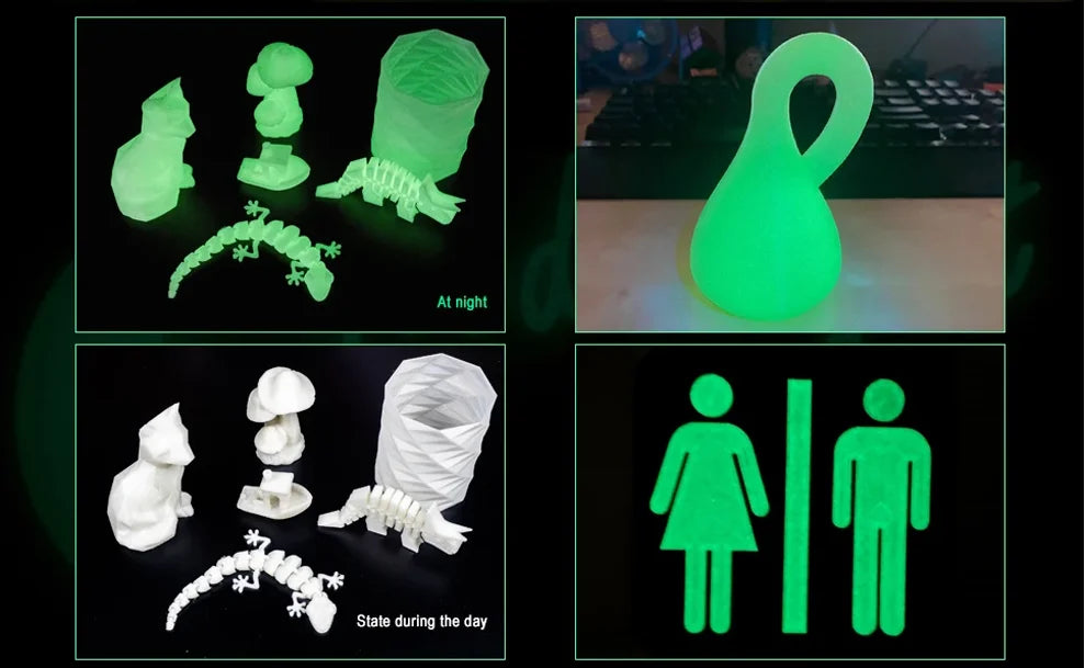 Eryone 200G PLA Filament Glow In The Dark Premium 3D Print ( absorbs sunlight or daylight),200g PLA filament glow in the dark