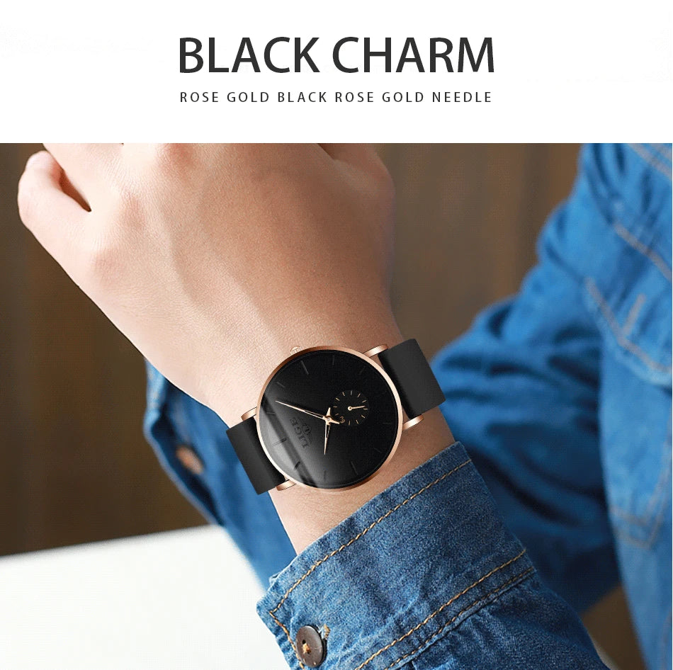 LIGE Sports Luxury Waterproof Ultra-Thin Watch for Men Women
