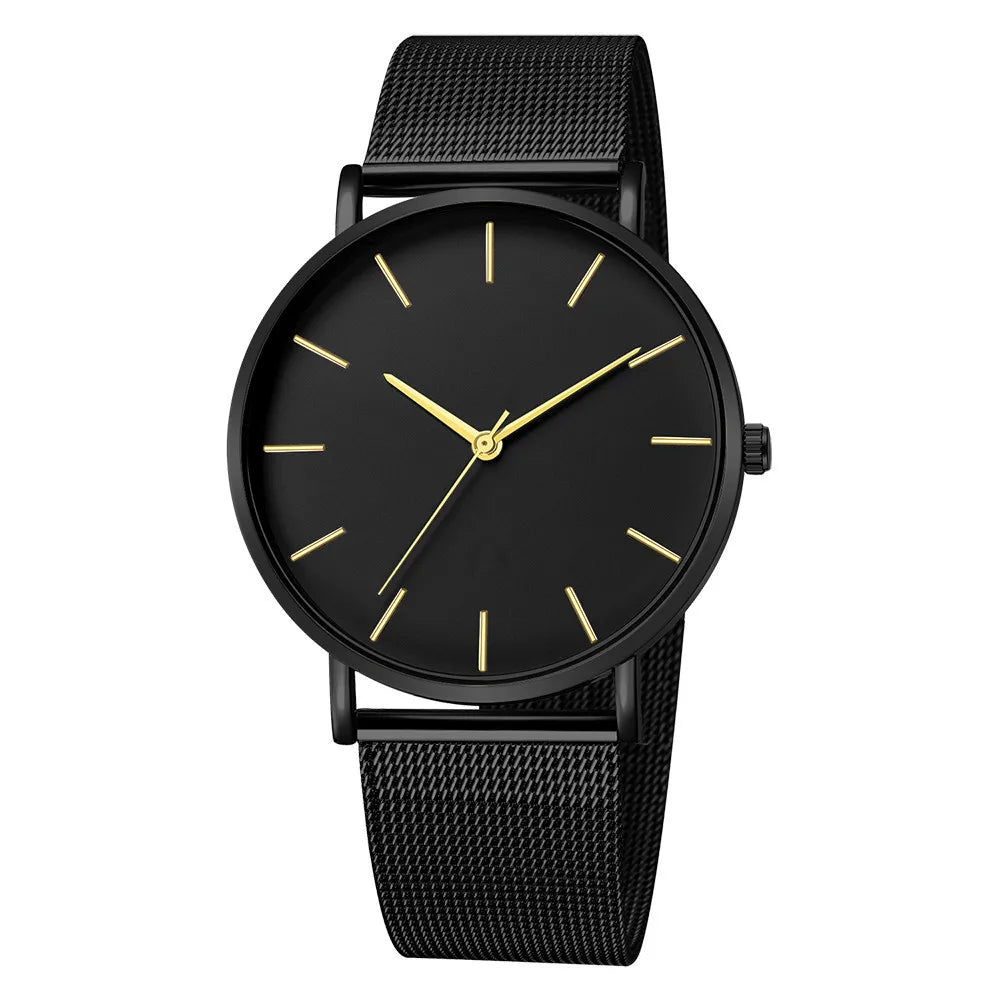Men Casual Fashion Ultra Thin Watches  Stainless Steel
