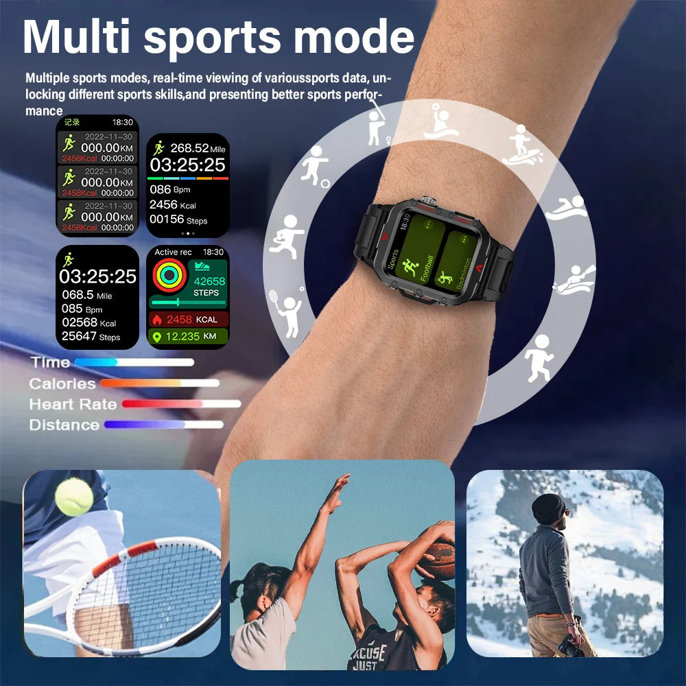 LAXASFIT Health Monitoring Smart Watch for Men and Women LED Flashlight