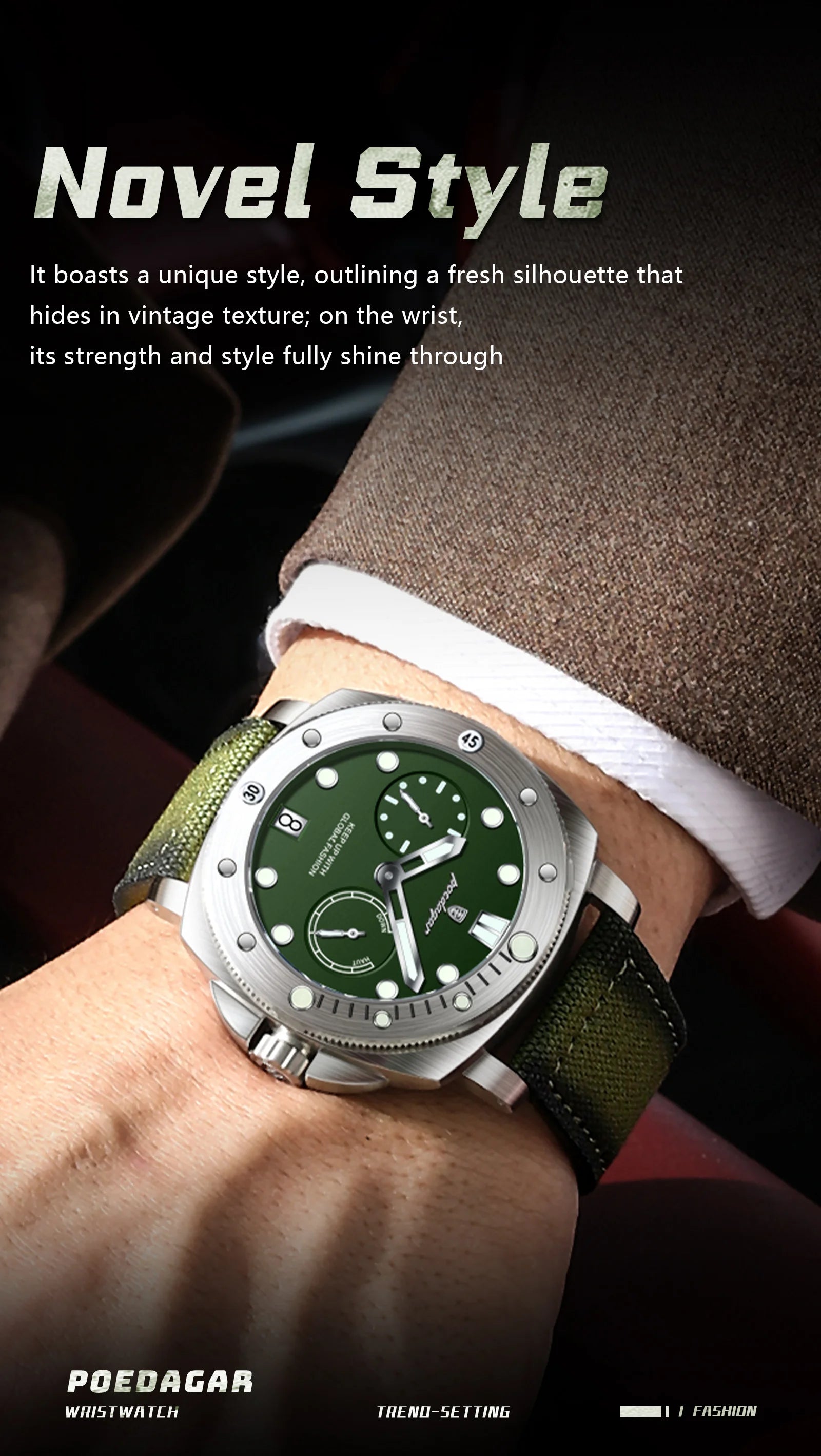 POEDAGAR High Quality Military Watch For Man Waterproof Luminous Date