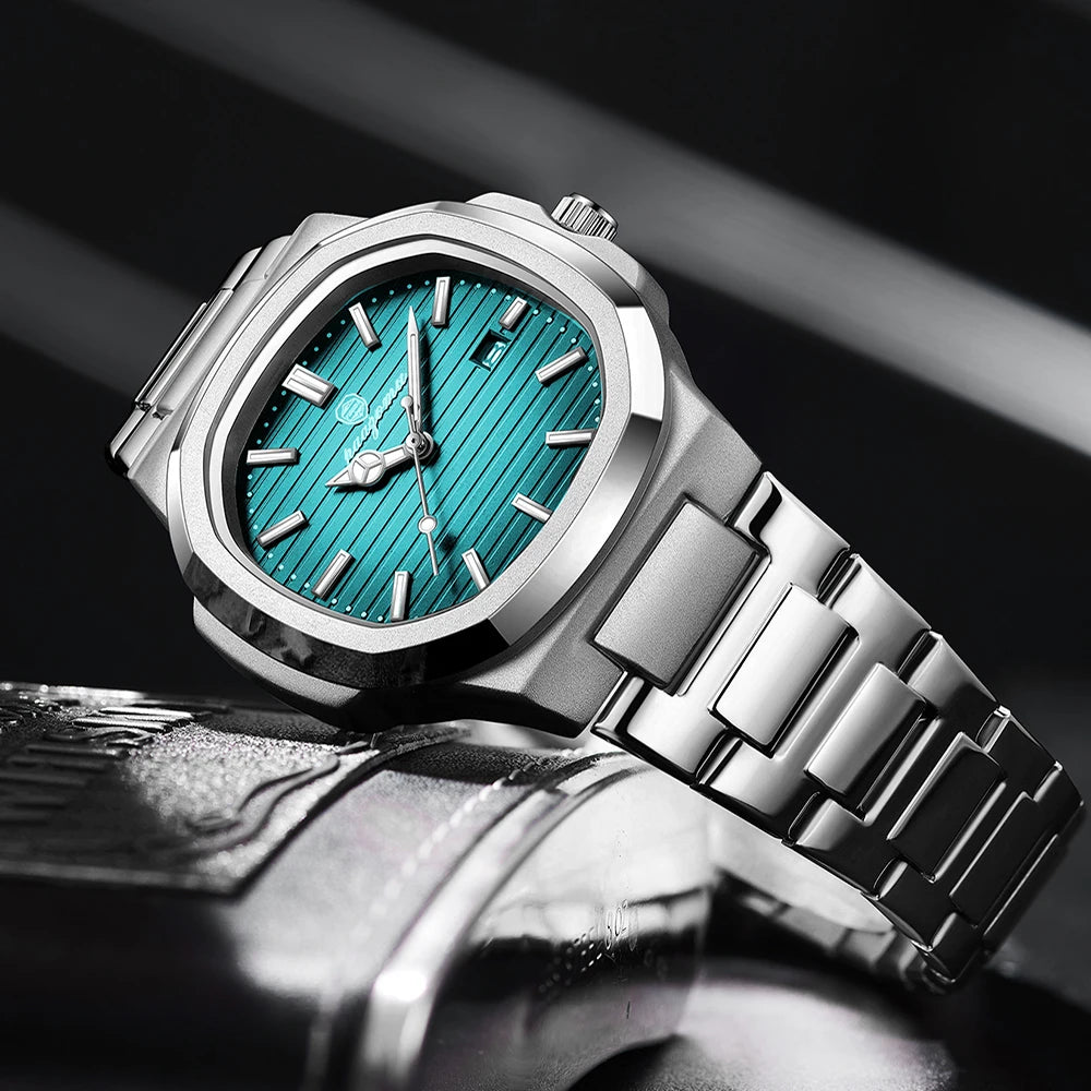 PAAZOMU Luxury Stainless Steel Business Waterproof Luminous Men Watch
