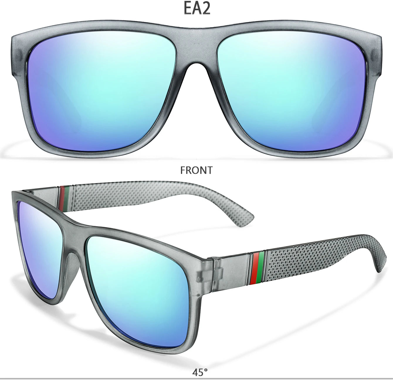 Classic Men Square Polarized  Sunglasses for Outdoor Driving Cycling Running Goggles Vintage Large Frame UV400