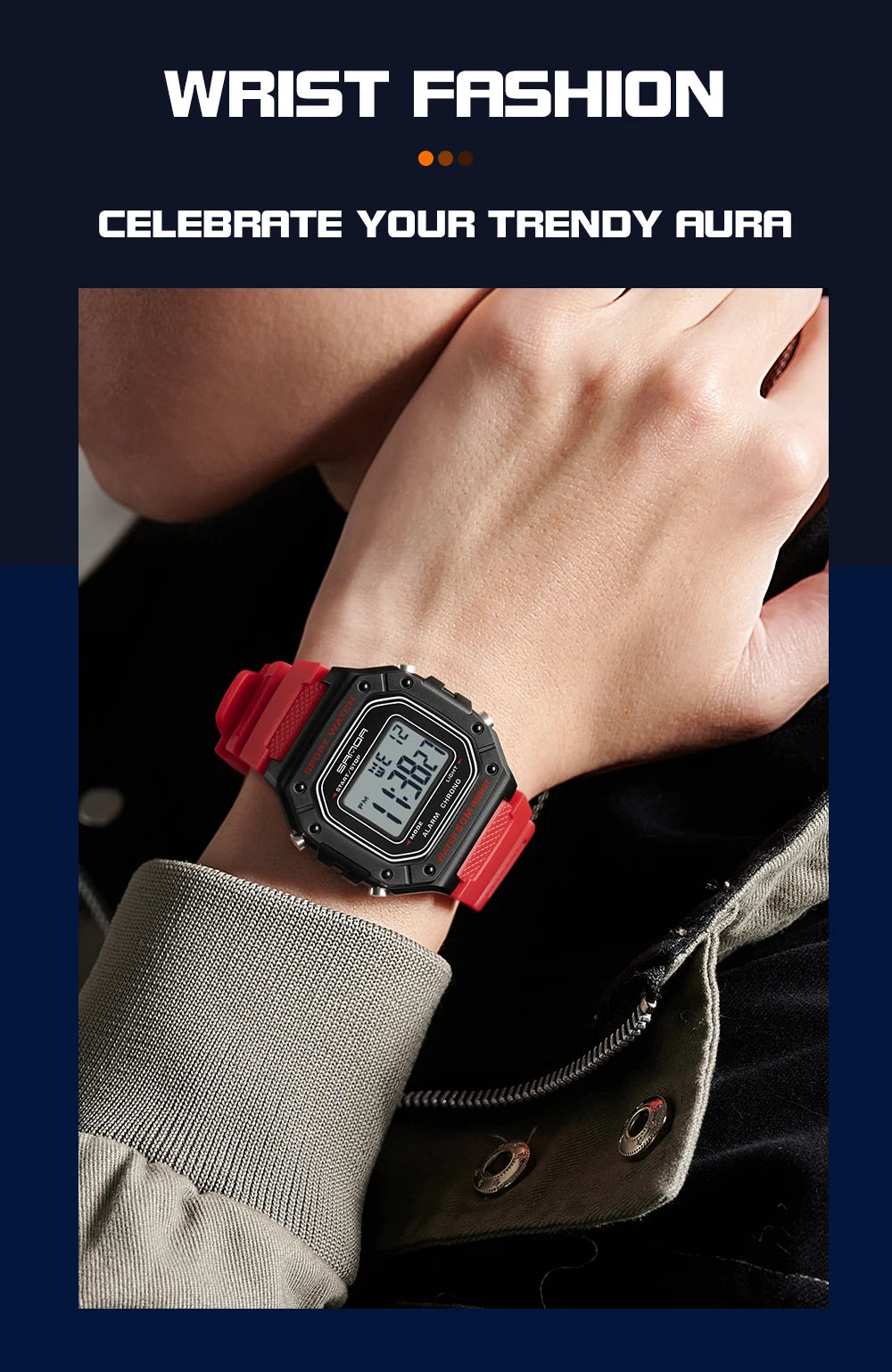 SANDA Men Military Water Resistant Sport Watches