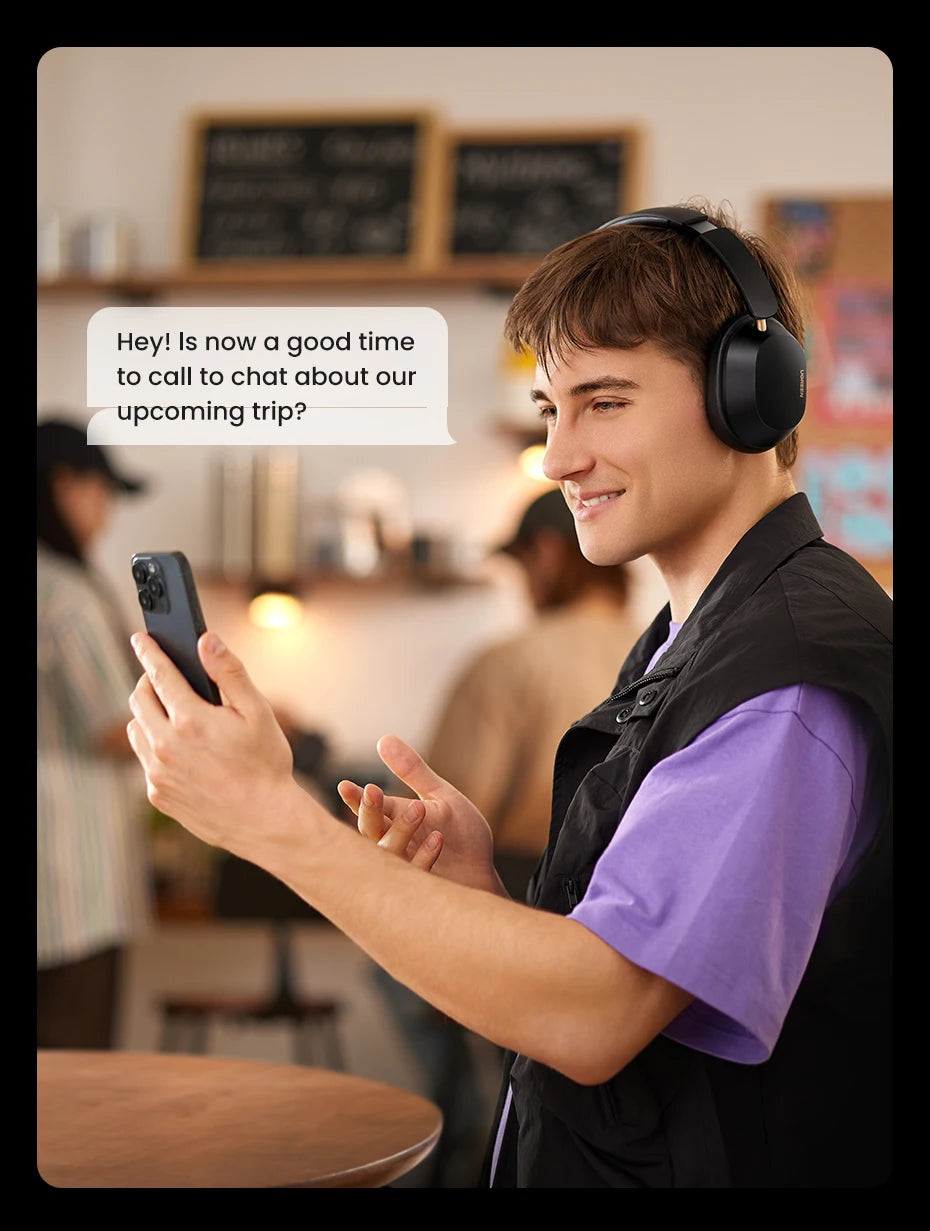 UGREEN  Wireless Bluetooth Headphones Noise Cancellation Hi-Res Spatial Audio Earphones Headset