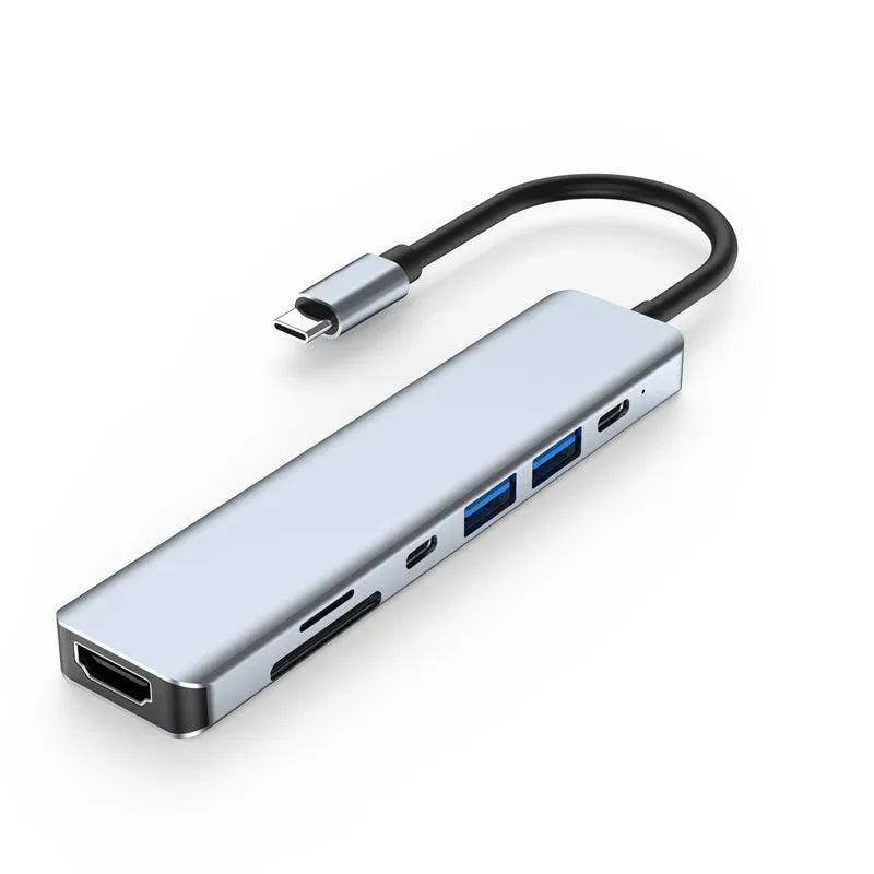 7-in-1 USB C Docking Station 4K HDMI-compatible Adapter USB 3.0 HUB TYPE C to HDMI PD 87W USB C Splitter for Laptop MacBook Pro