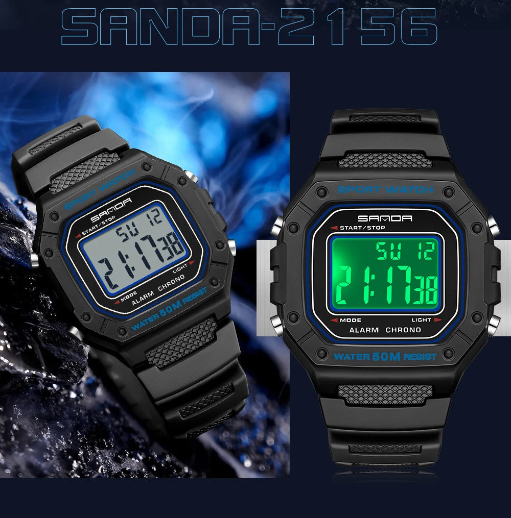 SANDA Men Military Water Resistant Sport Watches
