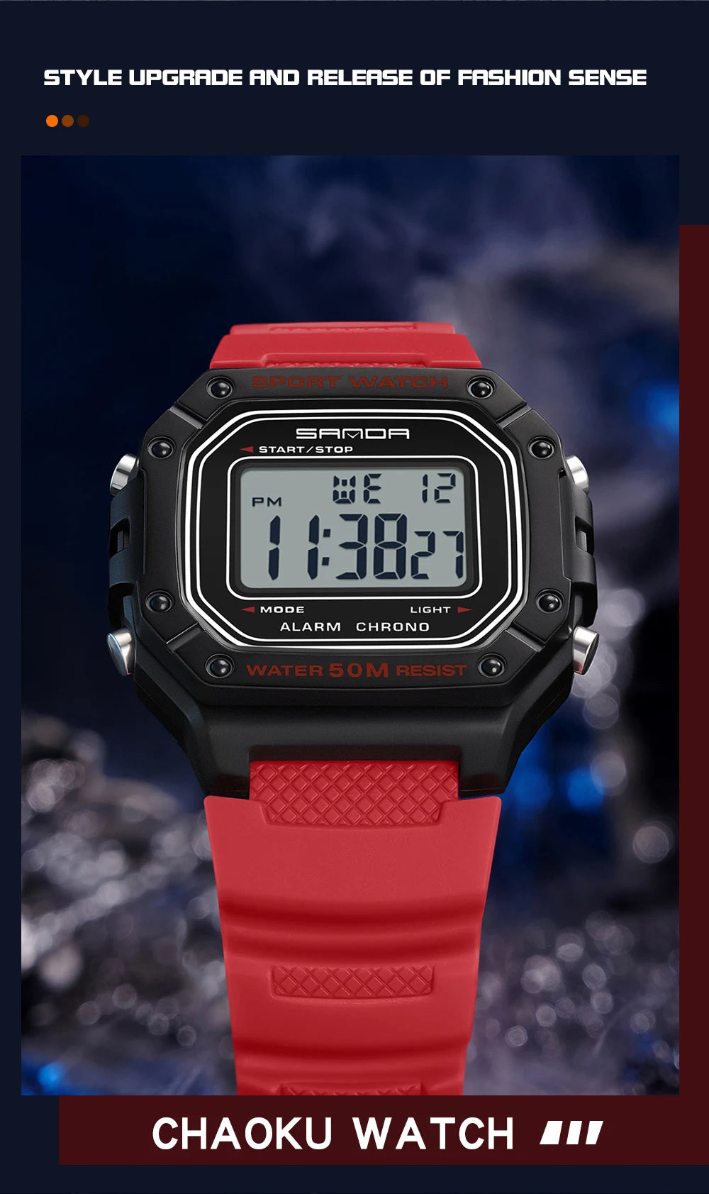 SANDA Men Military Water Resistant Sport Watches