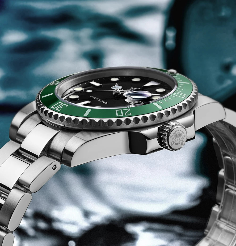 ADDIESDIVE Stainless Steel Watch for Men Waterproof Outdoor Leisure Sports Watch