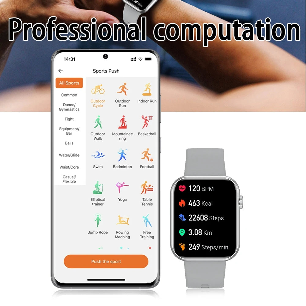 Jooeniok Men's Smartwatch 100+ Sports Mode Health Monitoring