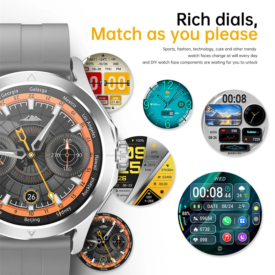 Sports Smart Watch for Men and Women with NFC GPS Compass Heart rate