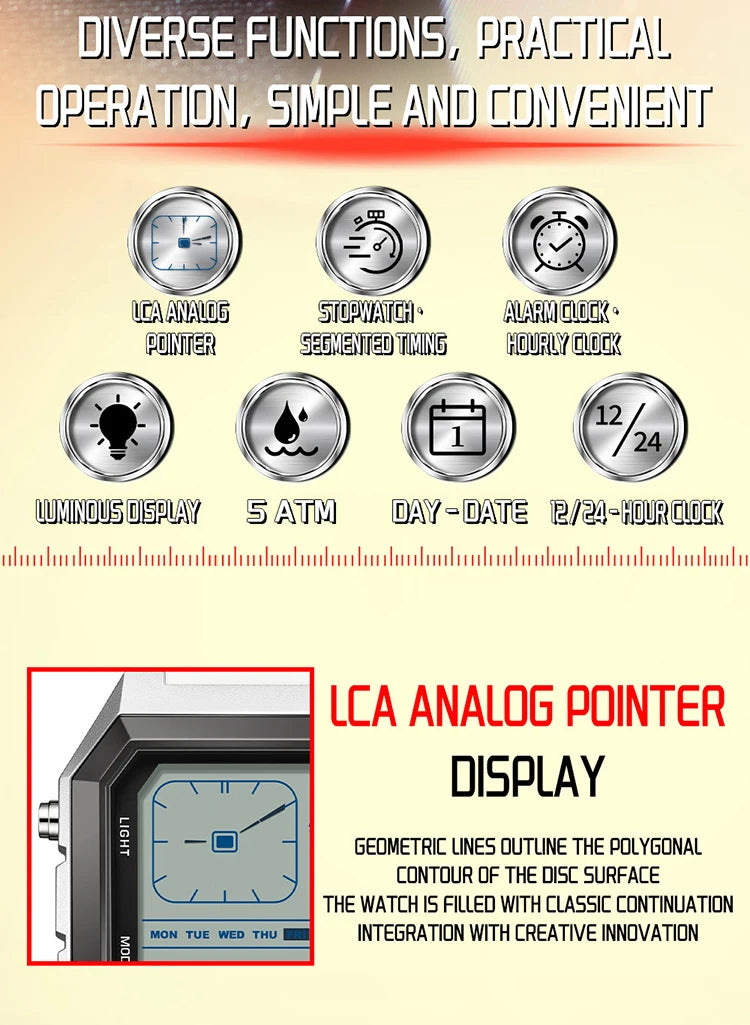 SANDA  Digital Watches for Man Multifunction Luminous Chronograph Calendar Outdoor Sport Waterproof