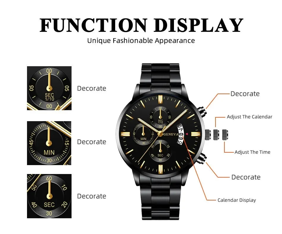 Luxury Men Fashion Stainless Steel Watch