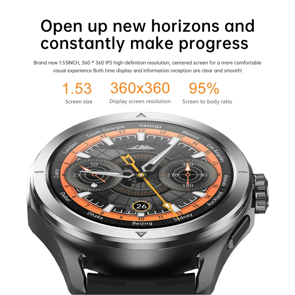 Sports Smart Watch for Men and Women with NFC GPS Compass Heart rate