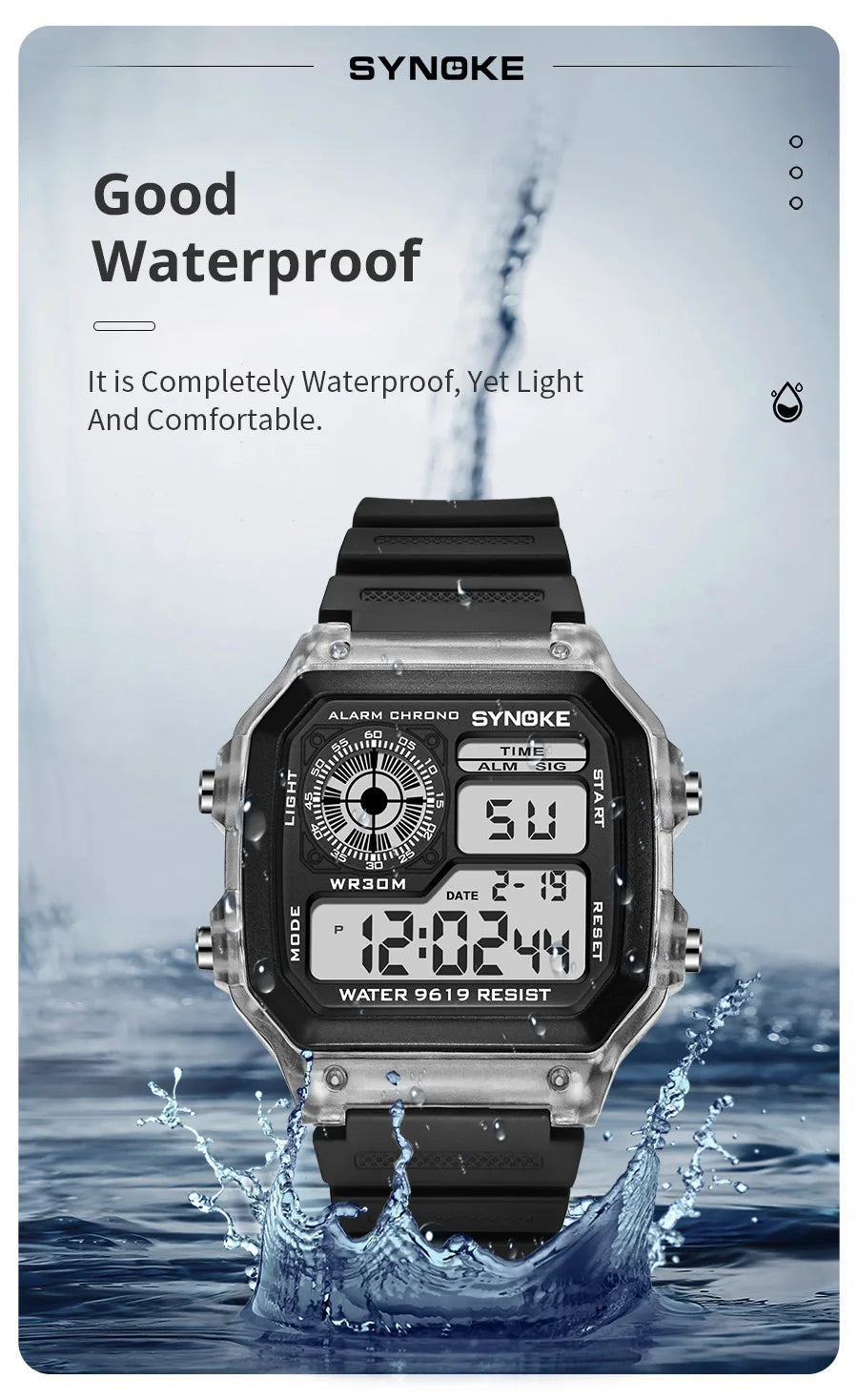SYNOKE Digital  Men and Women Sport Watch
