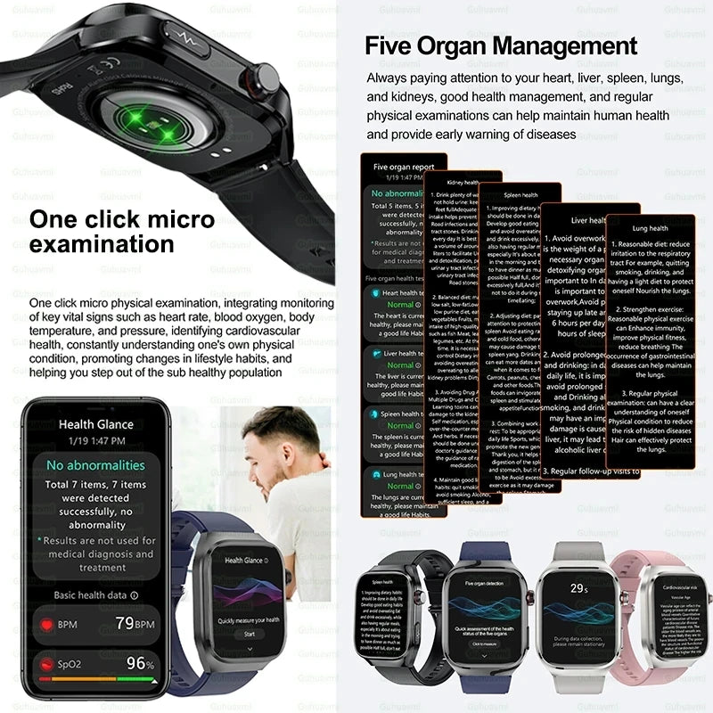 Xiaomi Five organ examination Smart Watch Men Women ECG+PPG Uric Acid Blood Fat