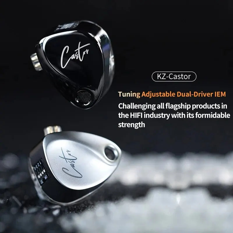 KZ Castor In Ear HiFi 2DD Dynamic High-end Tuneable Balanced  Earphones