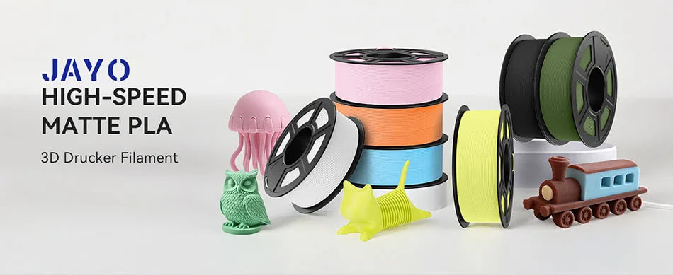JAYO PLA Classic 3D Printer Filament 1.75mm High Speed Matte PLA 3D Filament 4Rolls/set Neatly Wound Matte Effect 1.1KG/Roll
