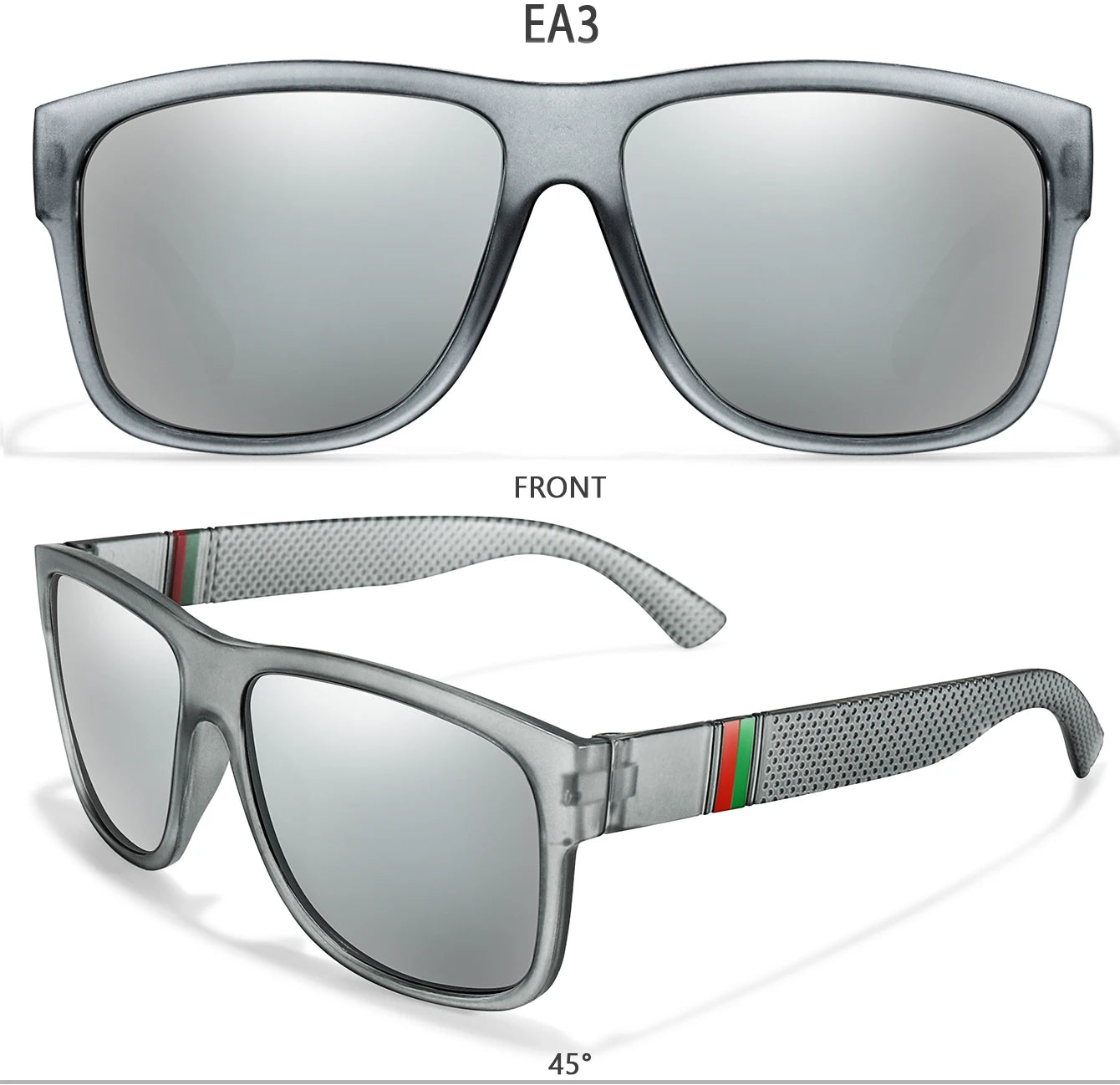 Classic Men Square Polarized  Sunglasses for Outdoor Driving Cycling Running Goggles Vintage Large Frame UV400