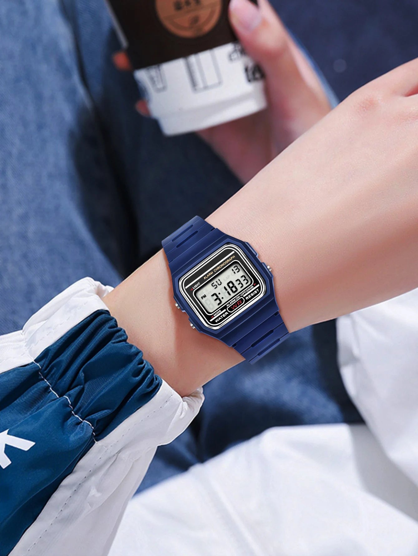 Women Men Digital Electronic LED Watch Multifunctional Outdoor