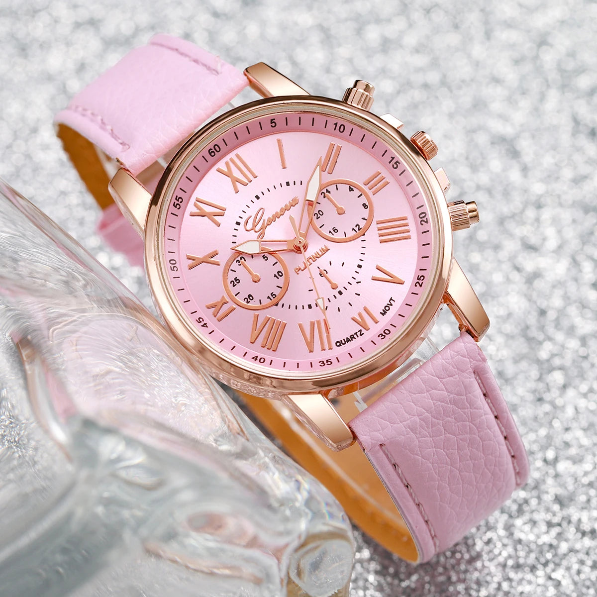 5PCS/Set Fashion Women Watch Rhinestone Heart Jewellery