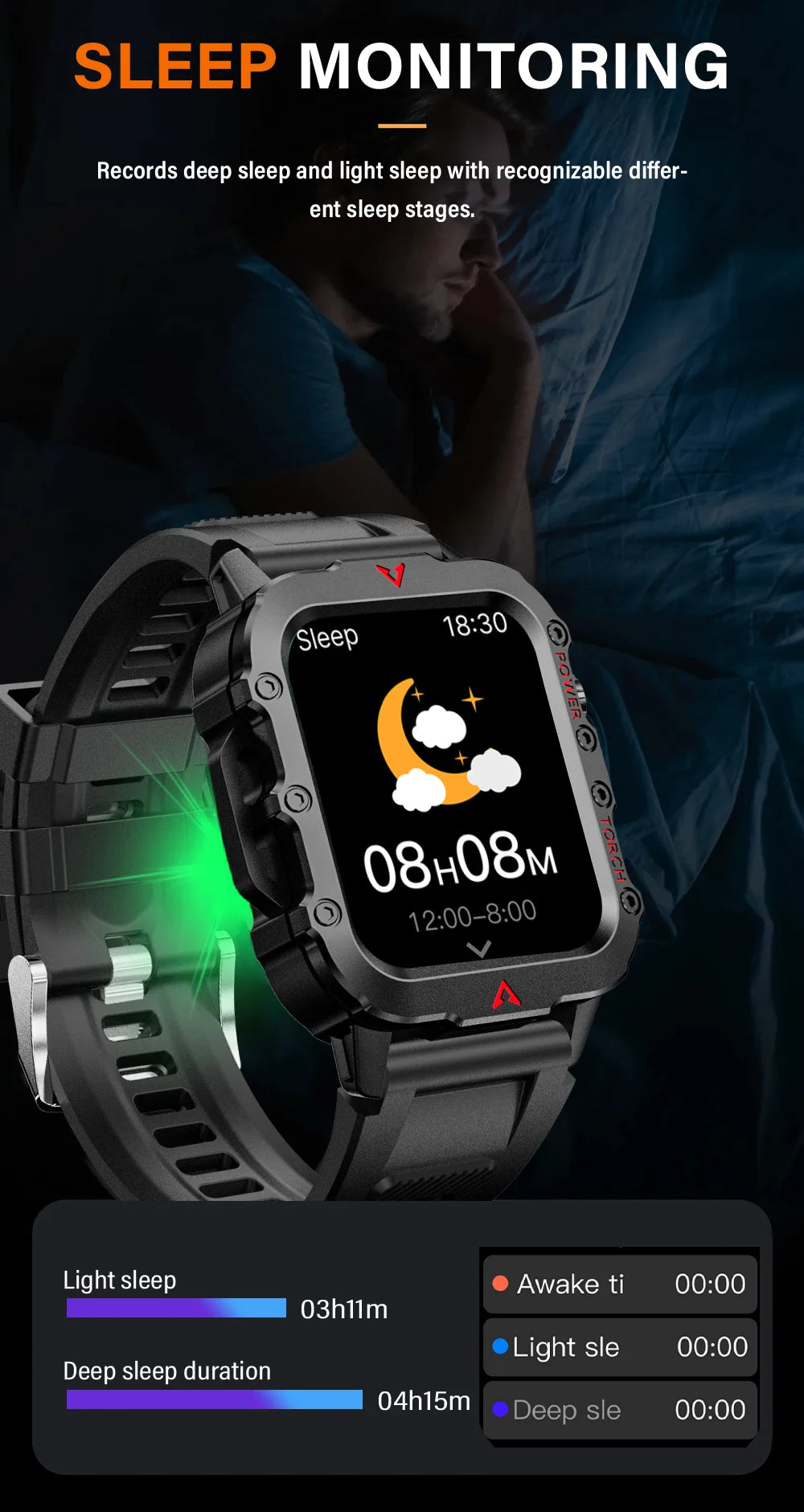 LAXASFIT Men Sports Smart Watch 1.71 Screen Blood Oxygen