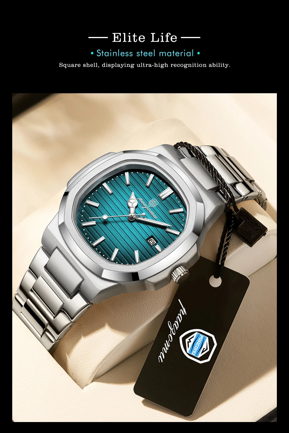 PAAZOMU Luxury Stainless Steel Business Waterproof Luminous Men Watch