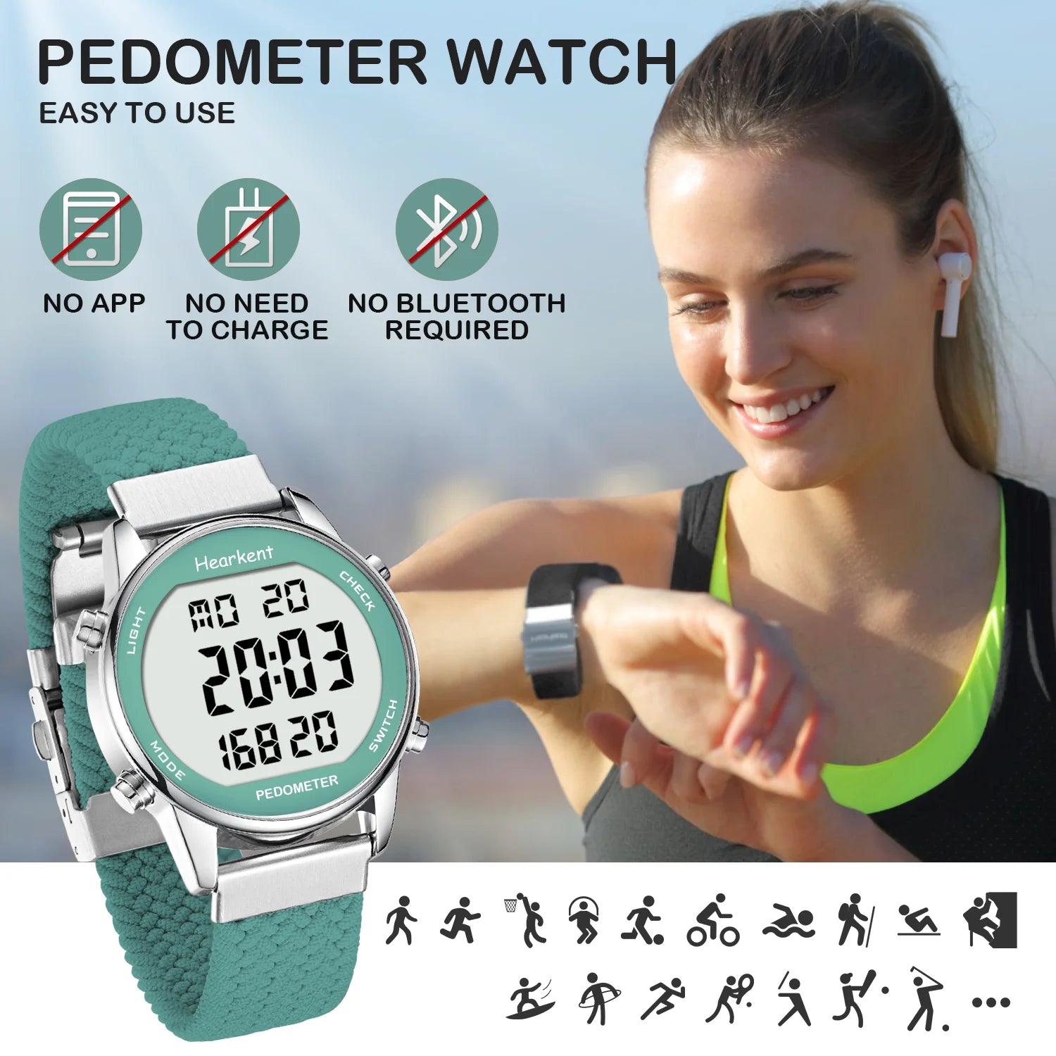 Hearkent Women's Digital Sport Watch with Pedometer, Step Counter, Calories Mile,...