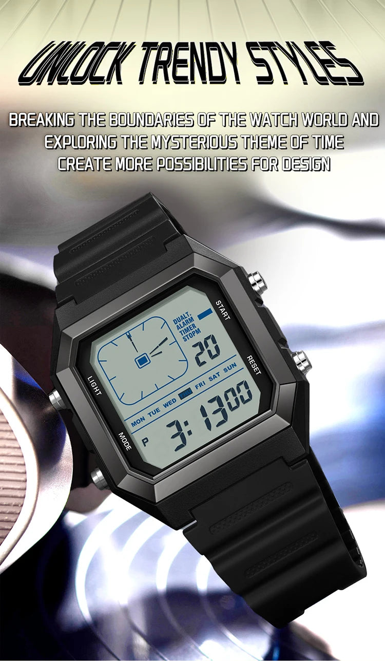 SANDA  Digital Watches for Man Multifunction Luminous Chronograph Calendar Outdoor Sport Waterproof