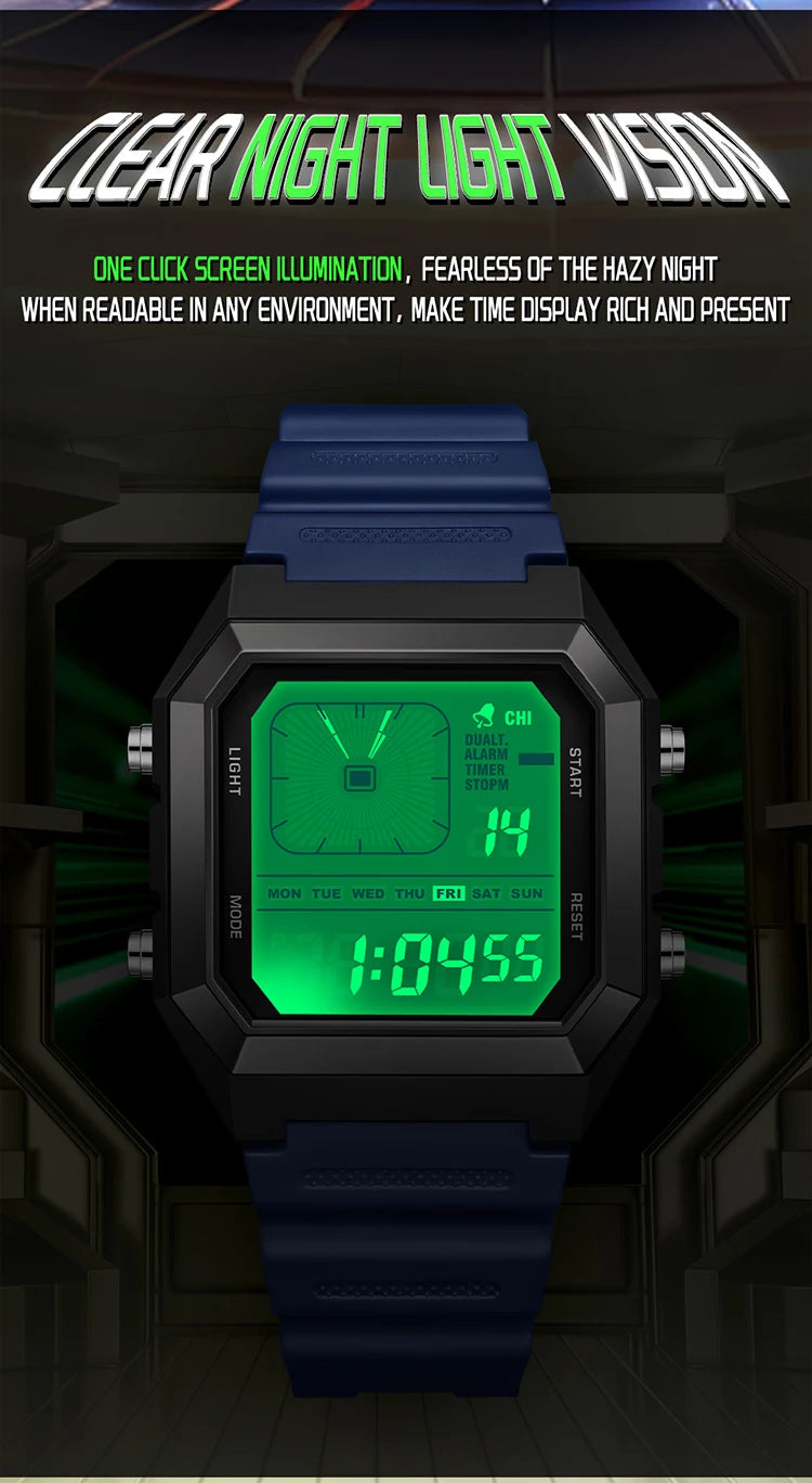 SANDA  Digital Watches for Man Multifunction Luminous Chronograph Calendar Outdoor Sport Waterproof