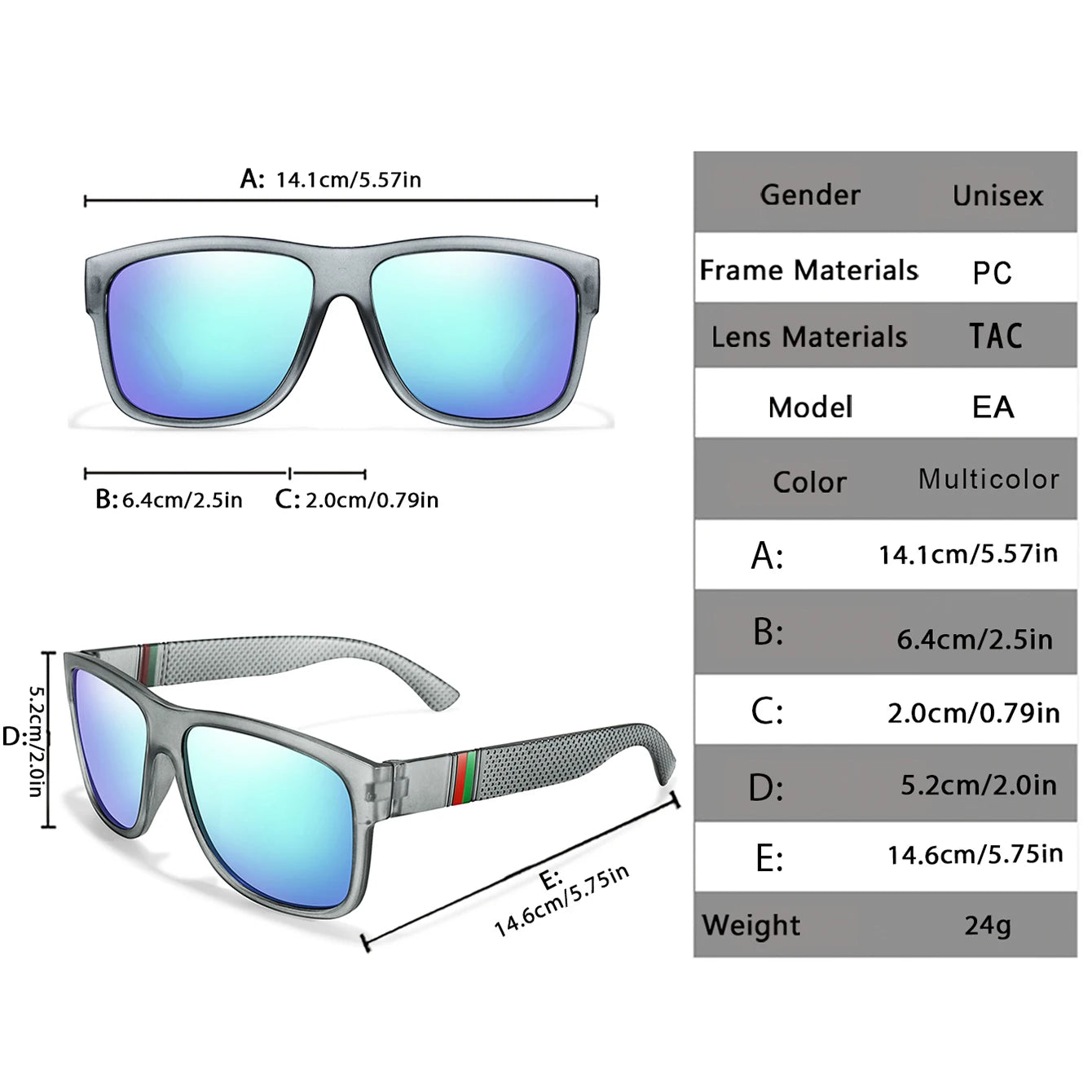 Classic Men Square Polarized  Sunglasses for Outdoor Driving Cycling Running Goggles Vintage Large Frame UV400