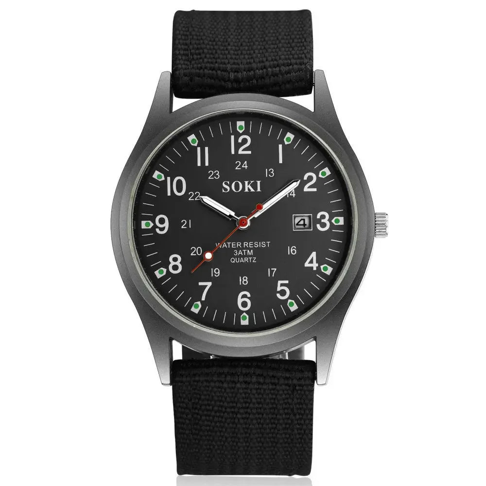 Top Quality Luxury  Luminous Canvas Watch for Men