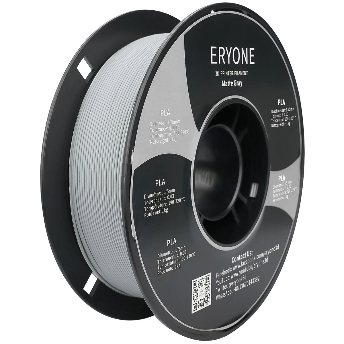 ERYONE PLA Matte Premium Filament 3D Print, Multicolour Available, 1KG/Spool