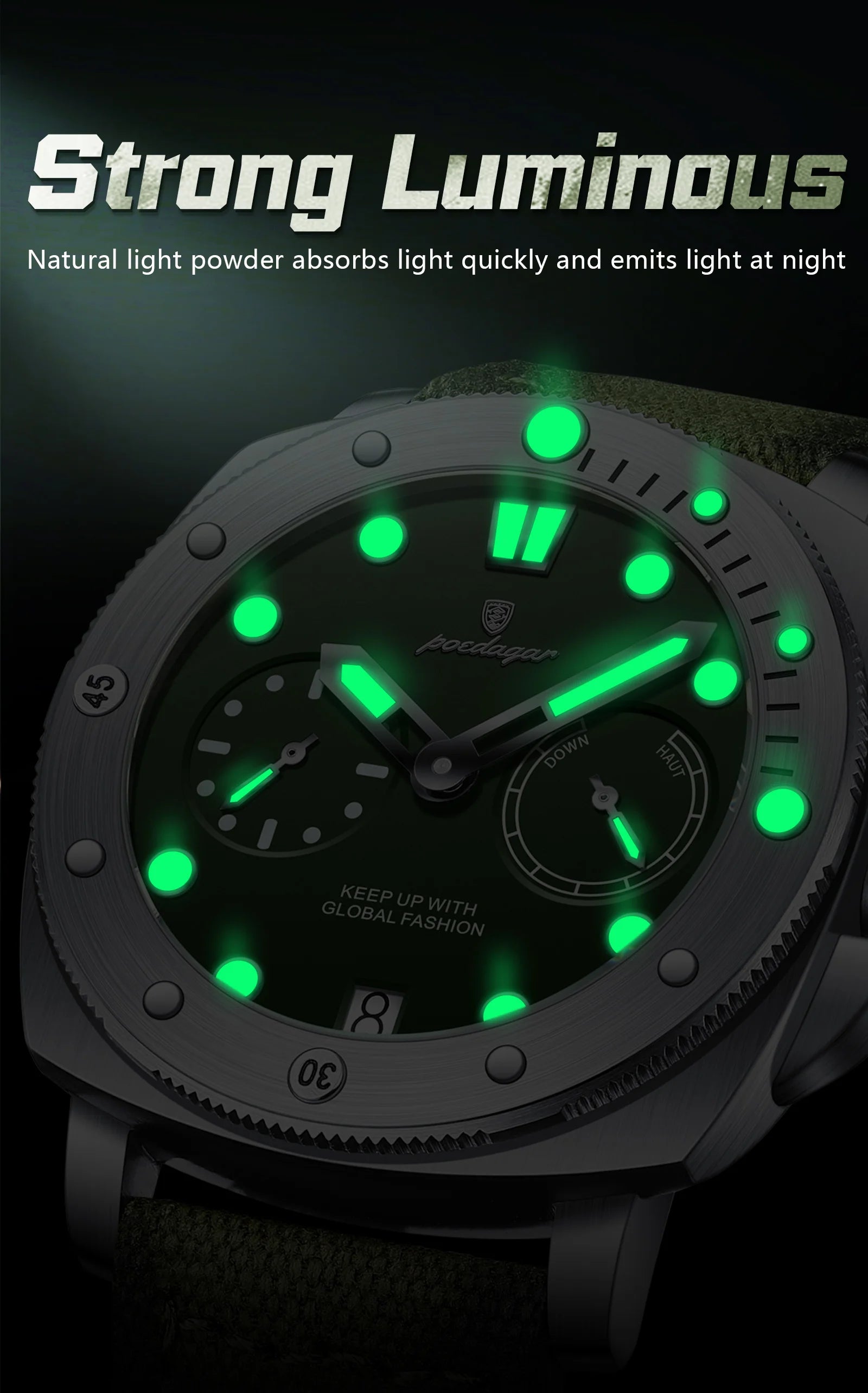 POEDAGAR High Quality Military Watch For Man Waterproof Luminous Date