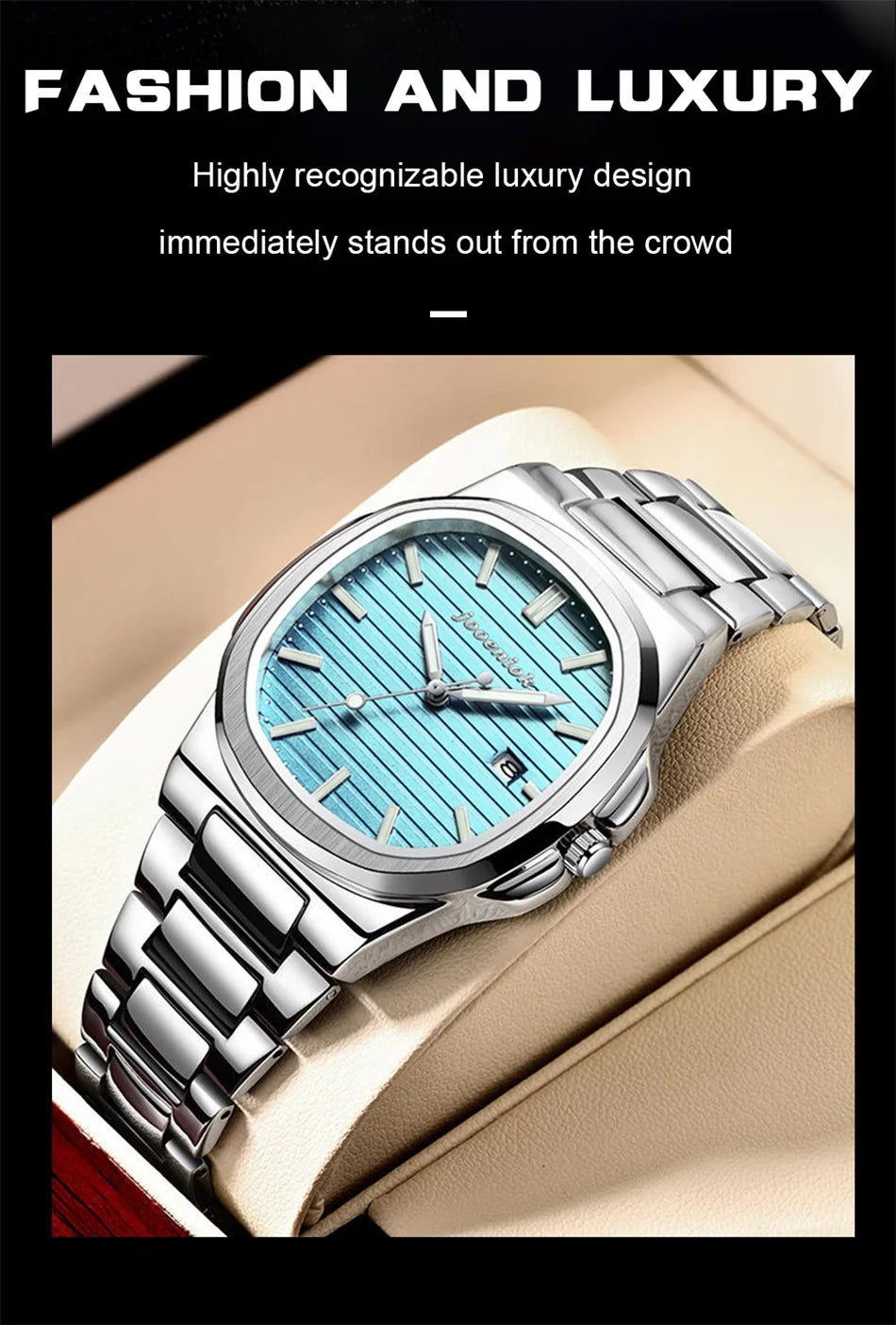 JOOENIOK Top Luxury Waterproof Luminous Men Watch