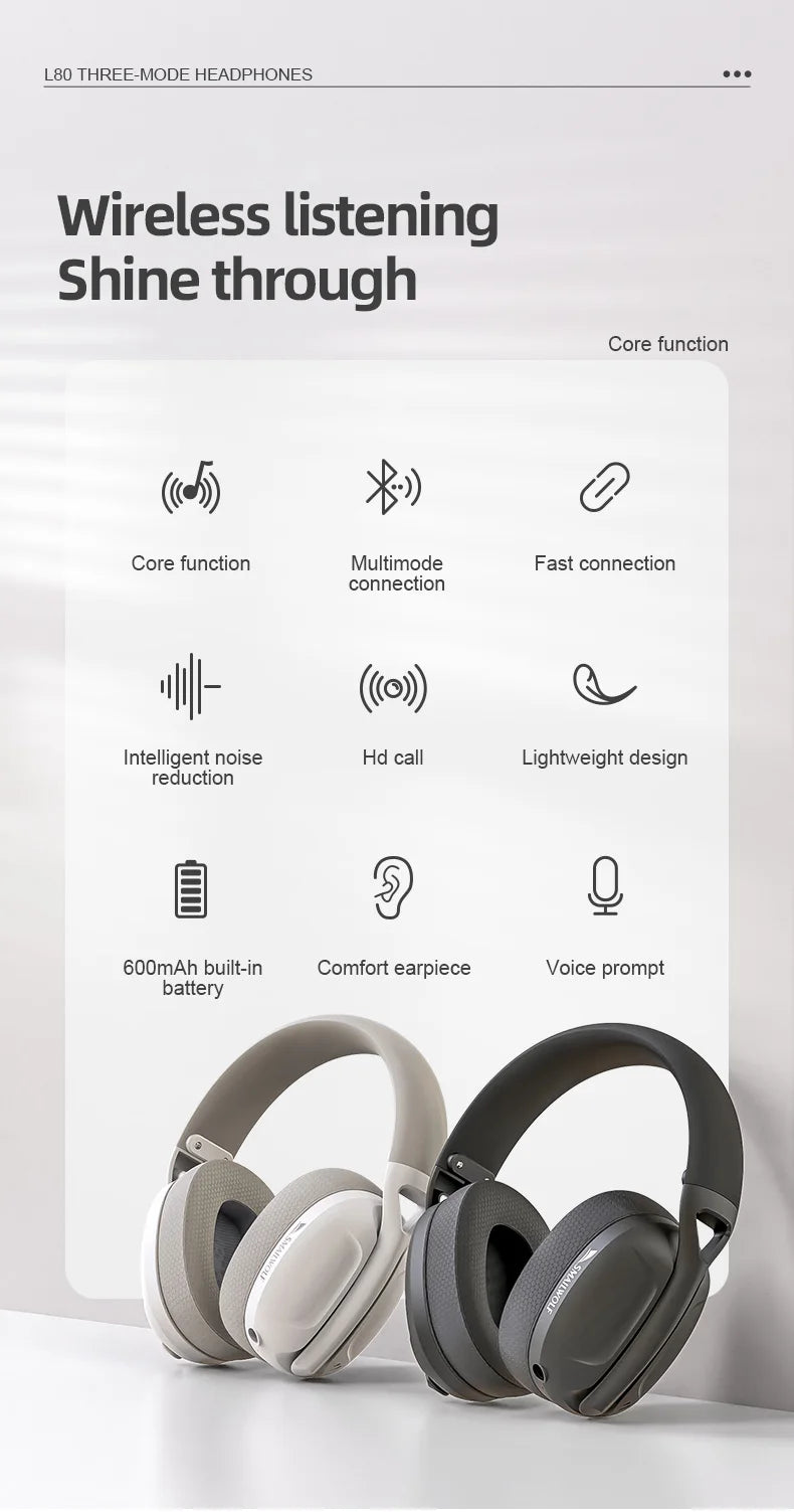 SMAILWOLF wireless Bluetooth lightweight gaming sports bass headsets