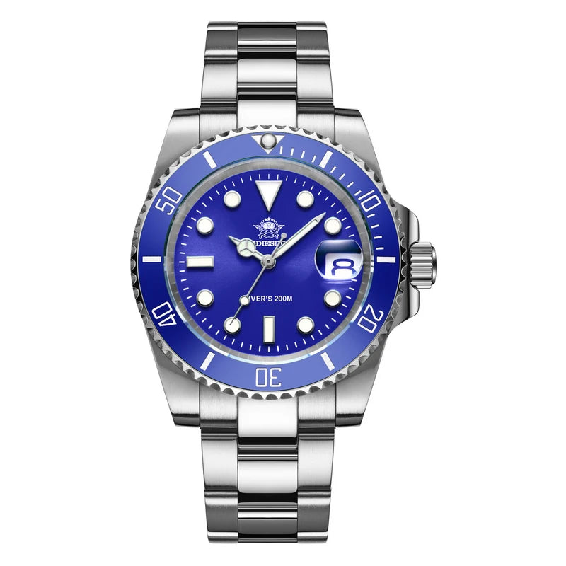 ADDIESDIVE Stainless Steel Watch for Men Waterproof Outdoor Leisure Sports Watch