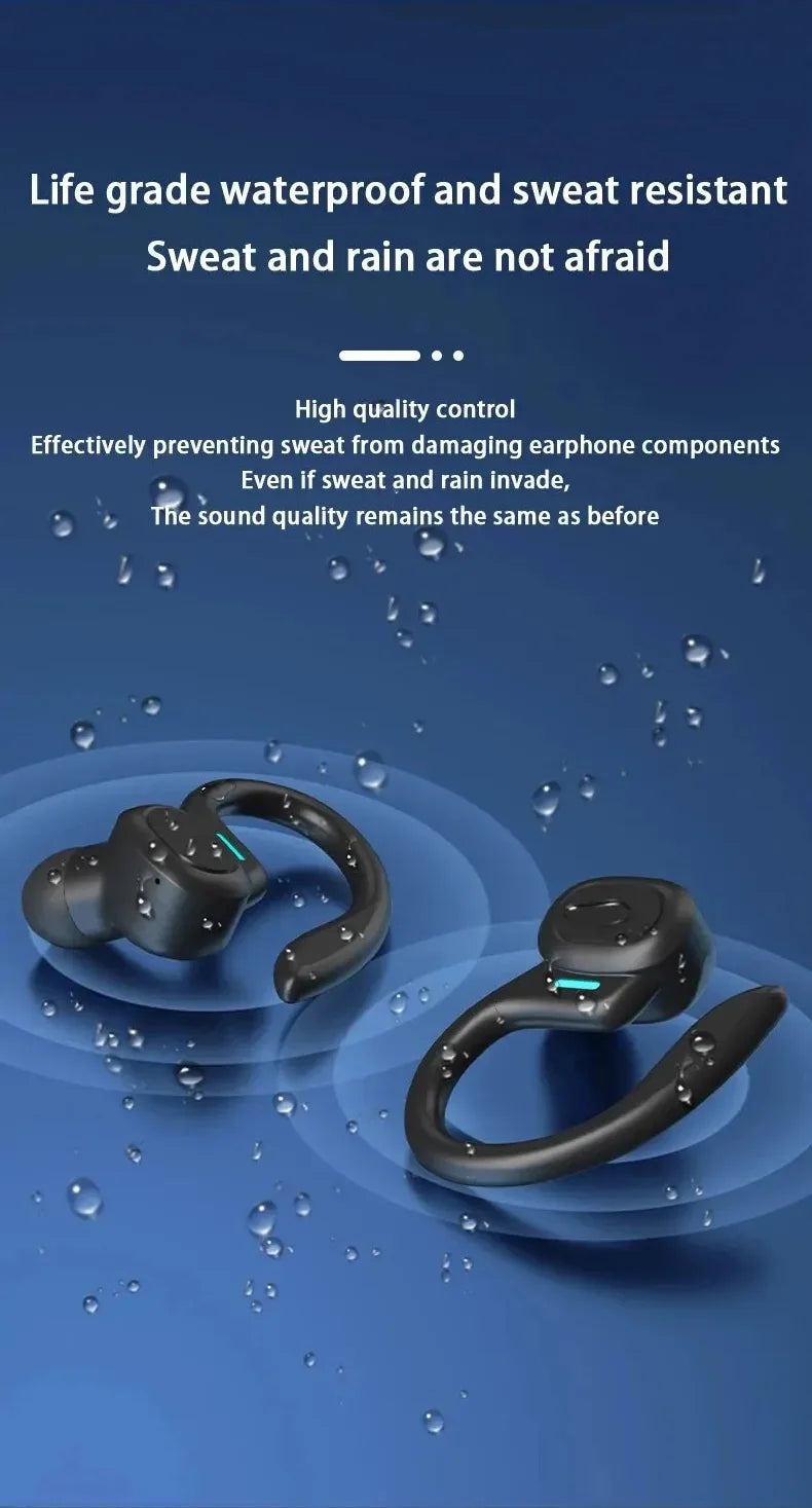 SJUJ Wireless Ear hook Sports HIFI Stereo Waterproof Earbuds With Mic