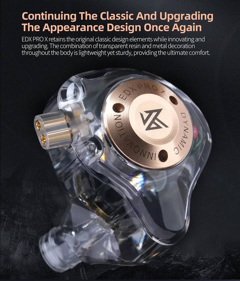 KZ EDX PRO X In Ear Dynamic Drive  HIFI Bass Music Earbud Sport Noise Cancelling Earphone