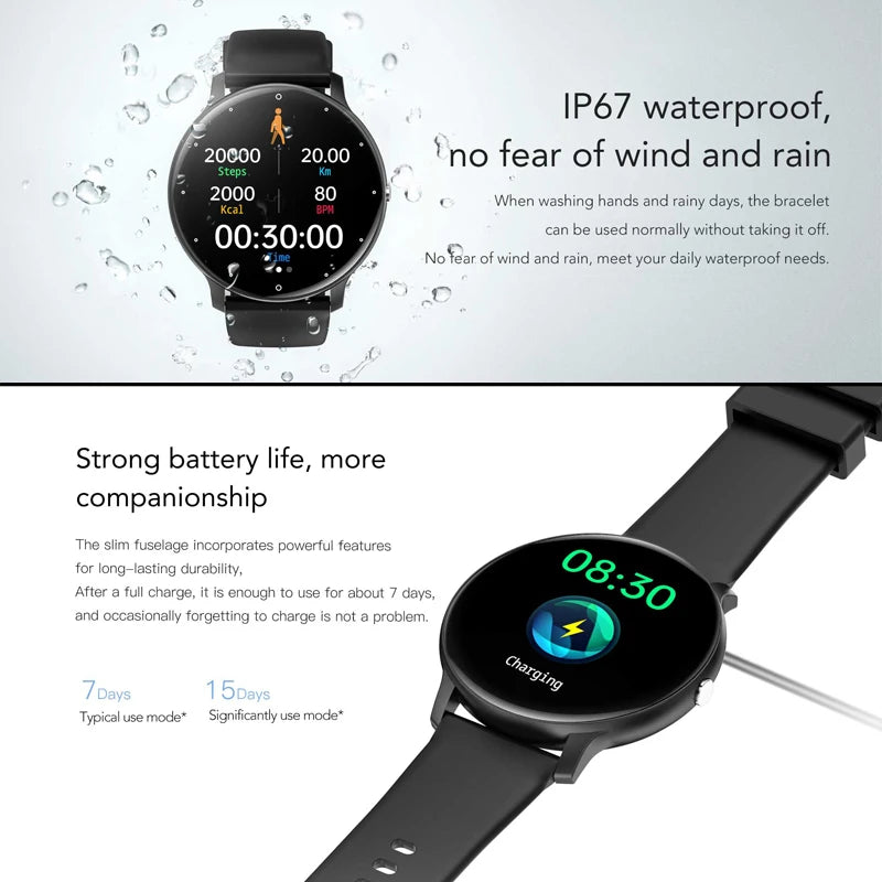 Men Women Sports Fitness Ultra Light Smartwatch Heart Rate
